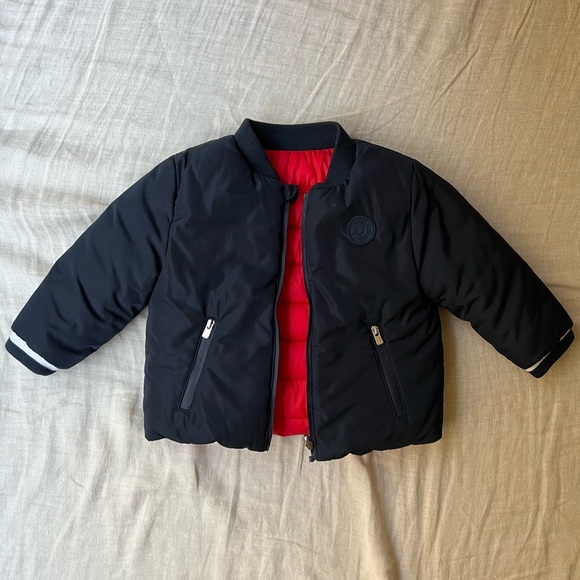 Reversible Red/Navy Blue Jacadi Puffer Jacket for Kids Like New - Picture 2 of 4